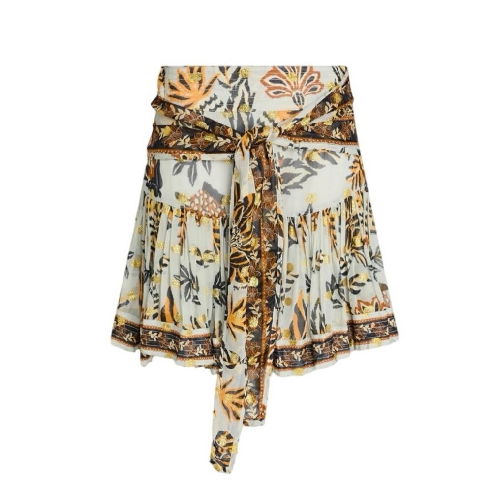 Farm Rio Tie Front Mini Skirt Size M